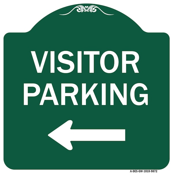 Visitor Parking 1 Heavy-Gauge Aluminum Architectural Sign, 18" x 18", GW-1818-9872